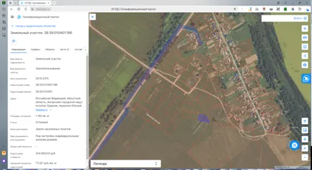 Аренда, земельный участок 1 192 кв.м, ИЖС, п. Ударник, КН 38:26:010401:186