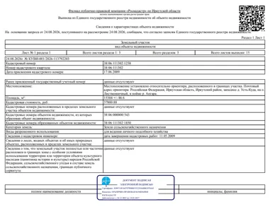 Продажа, земельный участок 15 304 кв.м, ЛПХ, д. Усть-Куда, КН 38:06:111302:1258