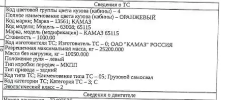 Продажа, Транспортное средство КАМАЗ 65115, 2007 года выпуска, идентификационный номер (VIN…