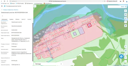 Продажа, земельный участок 3 000 кв.м, ЛПХ, с. Серебрянка, КН 66:19:0301004:344