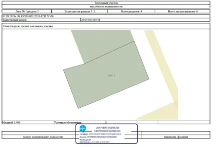 Продажа, земельный участок 801 кв.м, ЛПХ, с. Безопасное, КН 26:05:023419:38