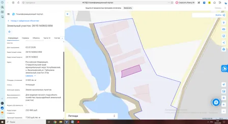 Продажа, земельный участок 3 000 кв.м, ЛПХ, х Васильевский, КН 26:15:140602:856