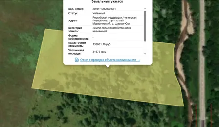 Аренда, земельный участок 31 678 кв.м, с/х, п. Шаами-Юртовское, КН 20:01:1902000:671