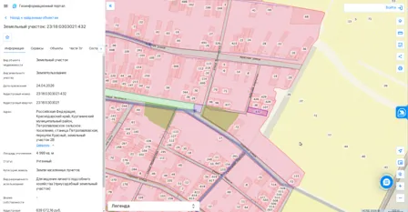 Аренда, земельный участок 4 999 кв.м, ЛПХ, п. Петропавловское, КН 23:16:0303021:432
