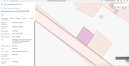Аренда, земельный участок 400 кв.м, торговля, п. Ново-Ивановское, КН 07:03:1200002:366