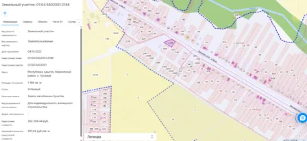 Аренда, земельный участок 1 186 кв.м, ИЖС, п. Кировское, КН 01:04:5402001:2188
