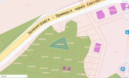 Продажа, земельный участок 629 кв.м, ИЖС, г. Светлогорск, КН 39:17:020022:14