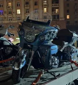 Продажа, Мотоцикл Indian Roadmaster, 2015 года выпуска, цвет: голубой, гос. номер 1862ВЕ77, VIN…