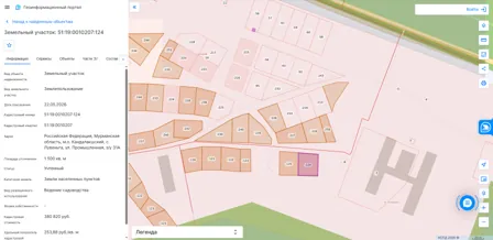 Продажа, земельный участок 1 500 кв.м, садоводство, с. Лувеньга, КН 51:19:0010207:124