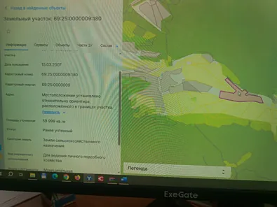 Продажа, земельный участок 59 999 кв.м, с/х, п. Рунское, КН 69:25:0000009:180