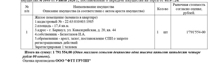 Продажа, жилое помещение 17,4 кв.м, г. Барнаул, КН 22:63:010403:1985