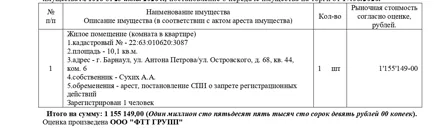 Продажа, жилое помещение 10,1 кв.м, г. Барнаул, КН 22:63:010620:3087