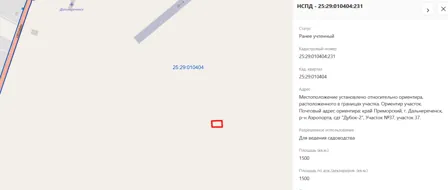 Продажа, земельный участок 1 500 кв.м, садоводство, г. Дальнереченск, КН 25:29:010404:231