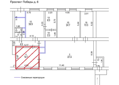Аренда, нежилое помещение 19,5 кв.м, г. Тверь, КН 69:40:0400087:1020