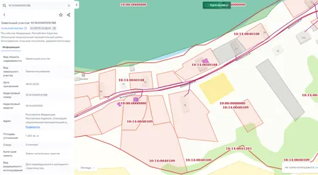 Аренда, земельный участок 1 283 кв.м, ИЖС, п. Коткозерское, КН 10:14:0040109:198