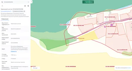 Аренда, земельный участок 1 500 кв.м, ИЖС, п. Коткозерское, КН 10:14:0040109:199