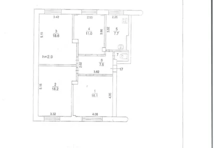 Продажа, жилое помещение 18,2 кв.м, г. Кашира, КН 50:37:0060611:7