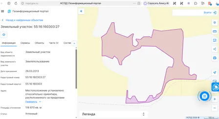 Аренда, земельный участок 118 870 кв.м, с/х, с. Антоновка, КН 55:16:160303:27