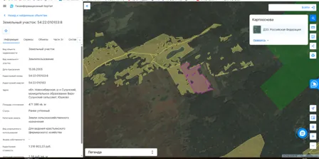 Аренда, земельный участок 471 398 кв.м, с/х, КН 54:22:010103:8
