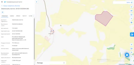 Аренда, земельный участок 713 135 кв.м, с/х, Краснотуранский р-н, КН 24:22:1202004:282